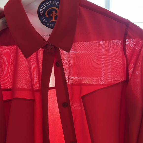 T BY ALEXANDER WANG Panel Button-Up Sheer Silk Blouse Long Sleeve Size S - Picture 5 of 5